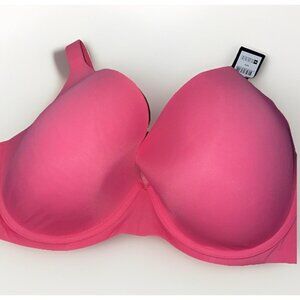Avenue Underwire Fashion Plunge Bra SZ 48DD Back Close Molded Cups NWT Tearose